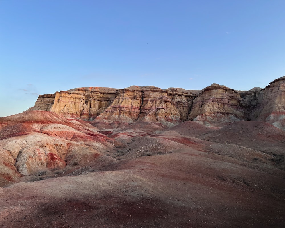 a view of a mountain range in the desert