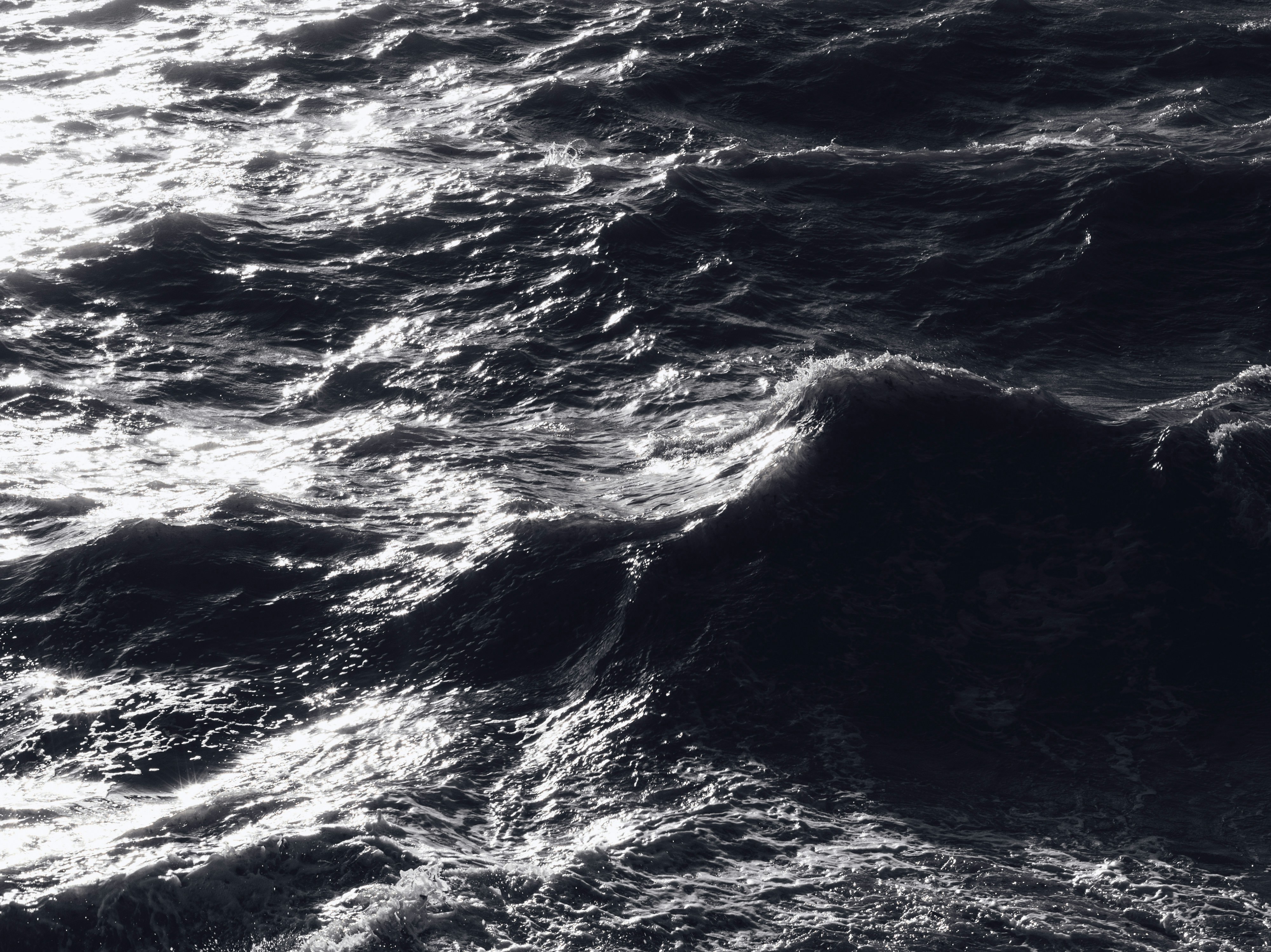 Sun kissed sparkling ocean waves