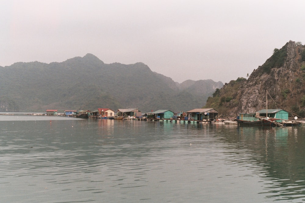 a body of water with a bunch of houses on it