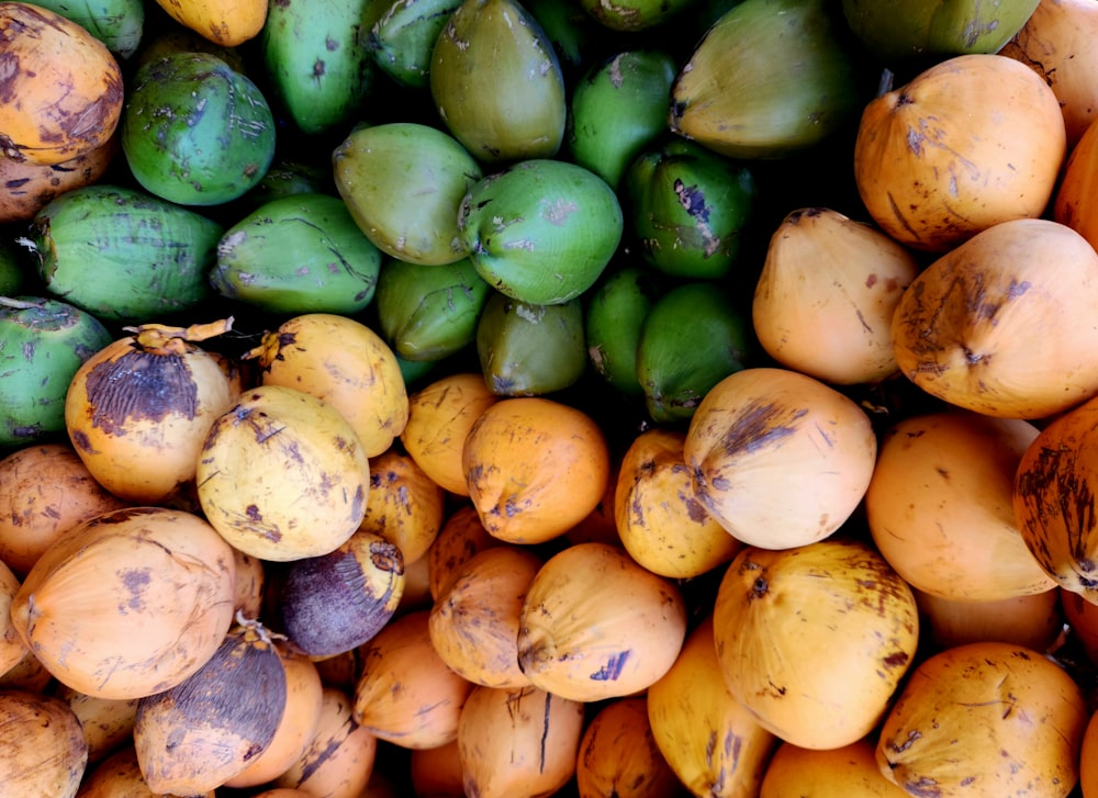 a close up of a bunch of fruit