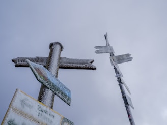 a pole with a sign and a street sign on it