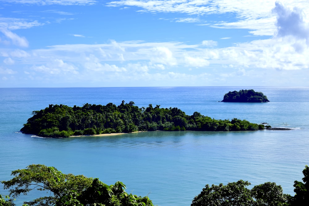 a small island in the middle of the ocean