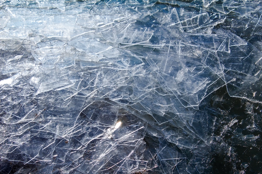 a close up of a piece of ice