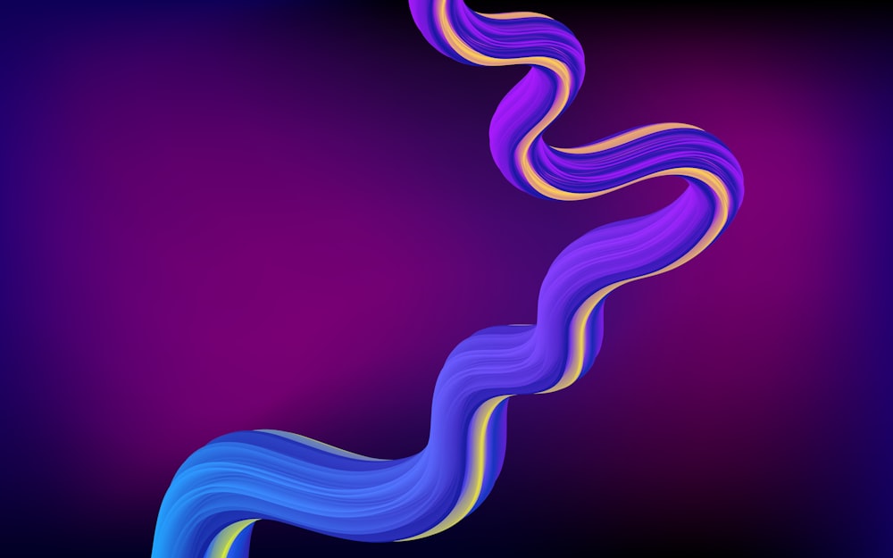 a purple and blue background with wavy lines