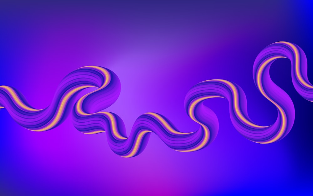 a purple and blue background with wavy lines