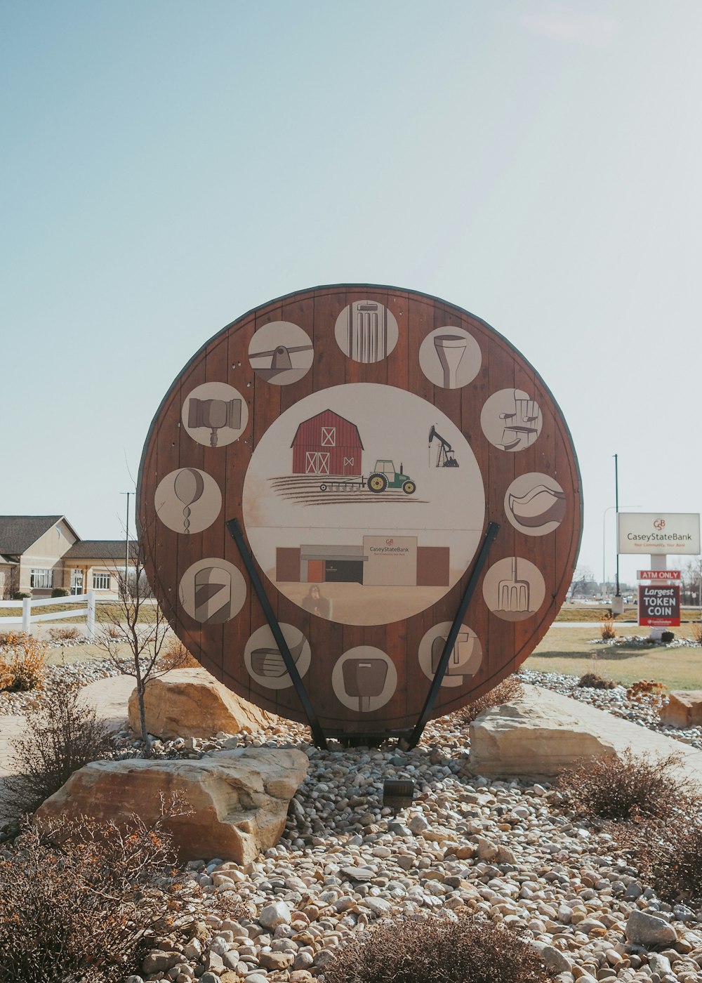 a large sign on the side of a road