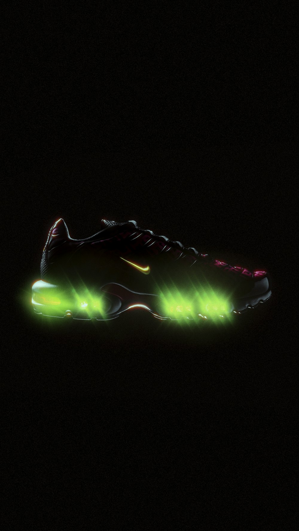 a pair of shoes with neon lights on them