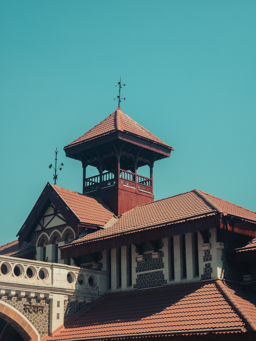 a clock tower on top of a building