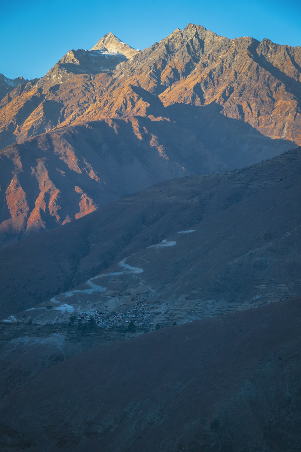 a view of a mountain range from a plane