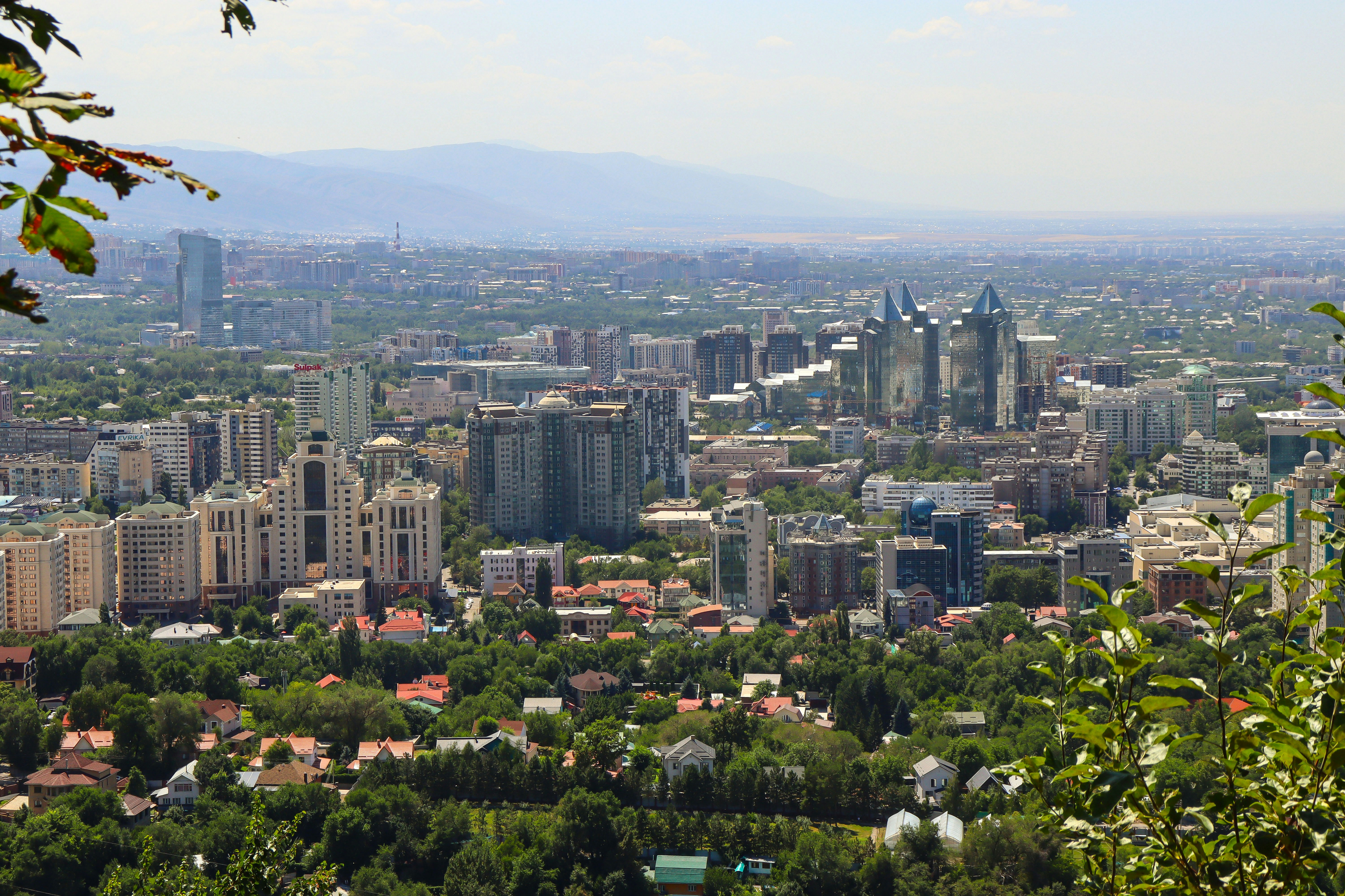 a view of a city from the top of a hill