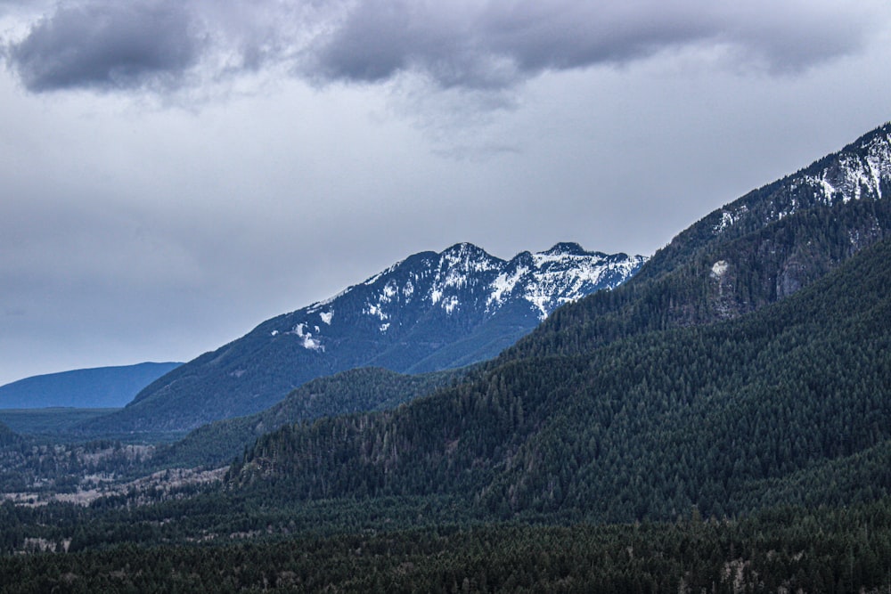 a view of a mountain range from a distance