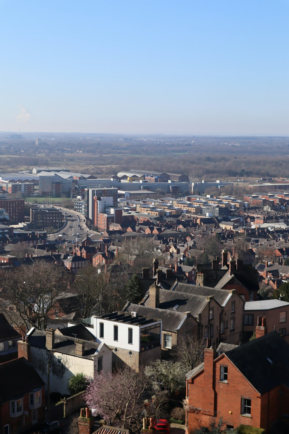 a view of a city from the top of a hill