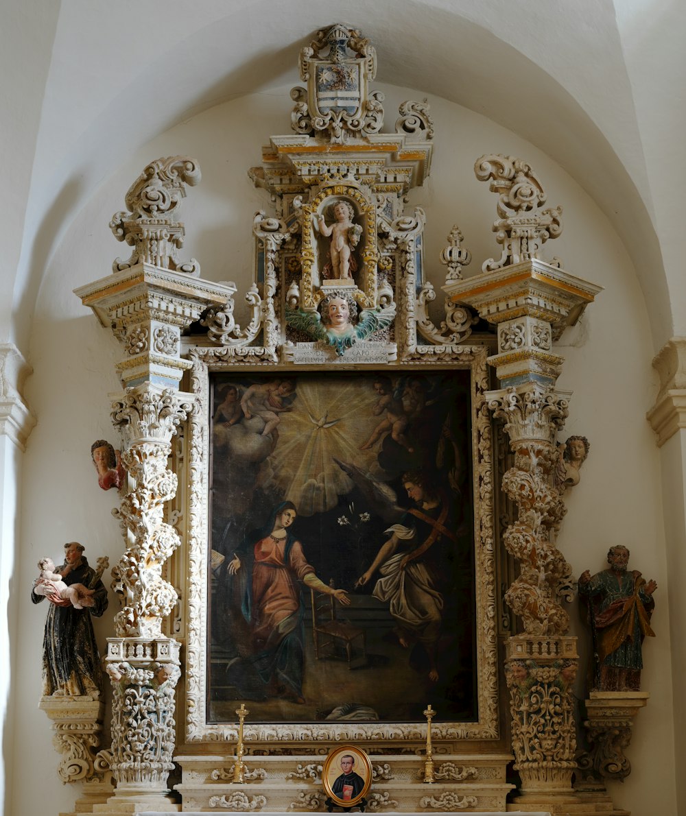 a painting on a wall in a church