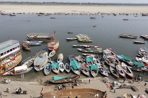 a bunch of boats that are sitting in the water
