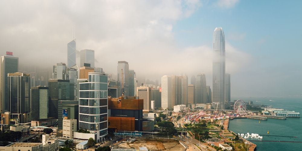 a view of a city with a lot of tall buildings