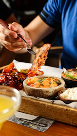 a close up of a plate of food on a table
