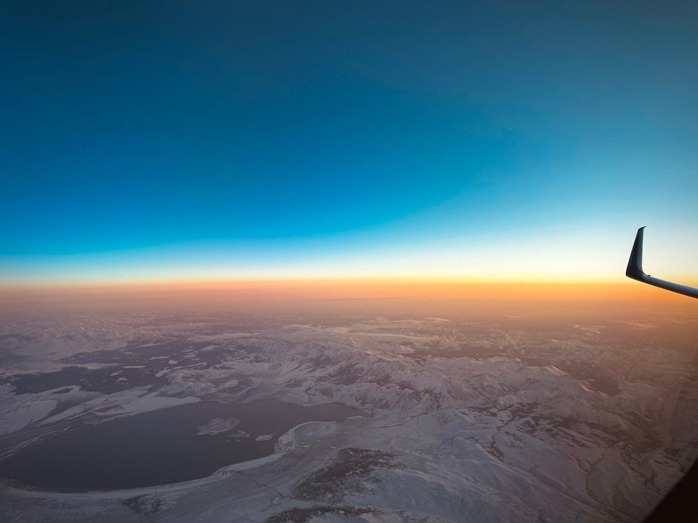 a view of the sky from an airplane window