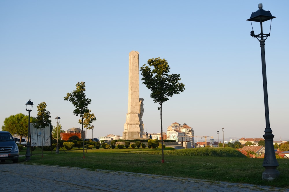 a large monument in the middle of a park