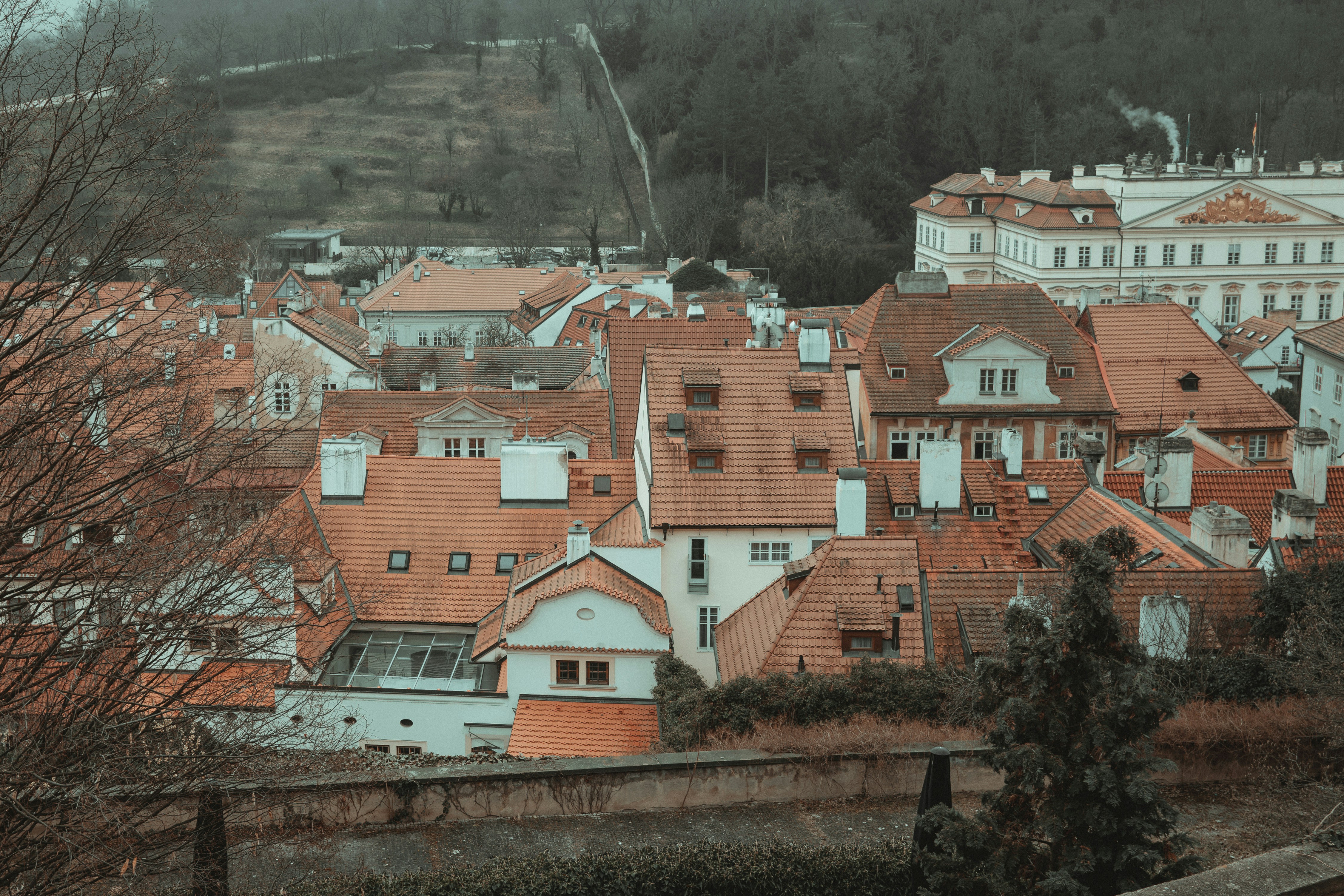 a view of a city from a hill