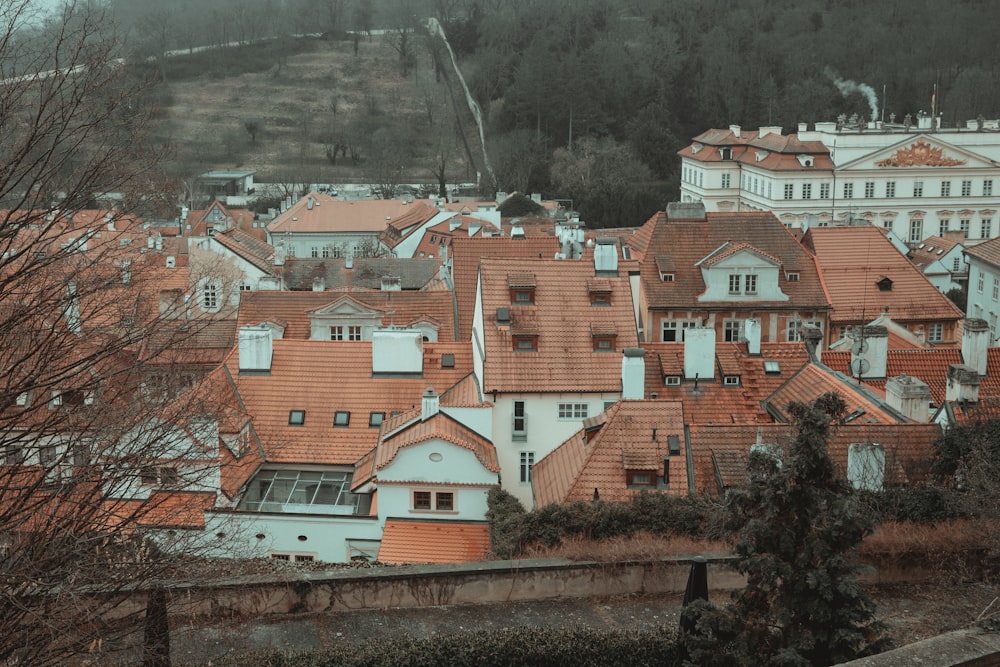 a view of a city from a hill