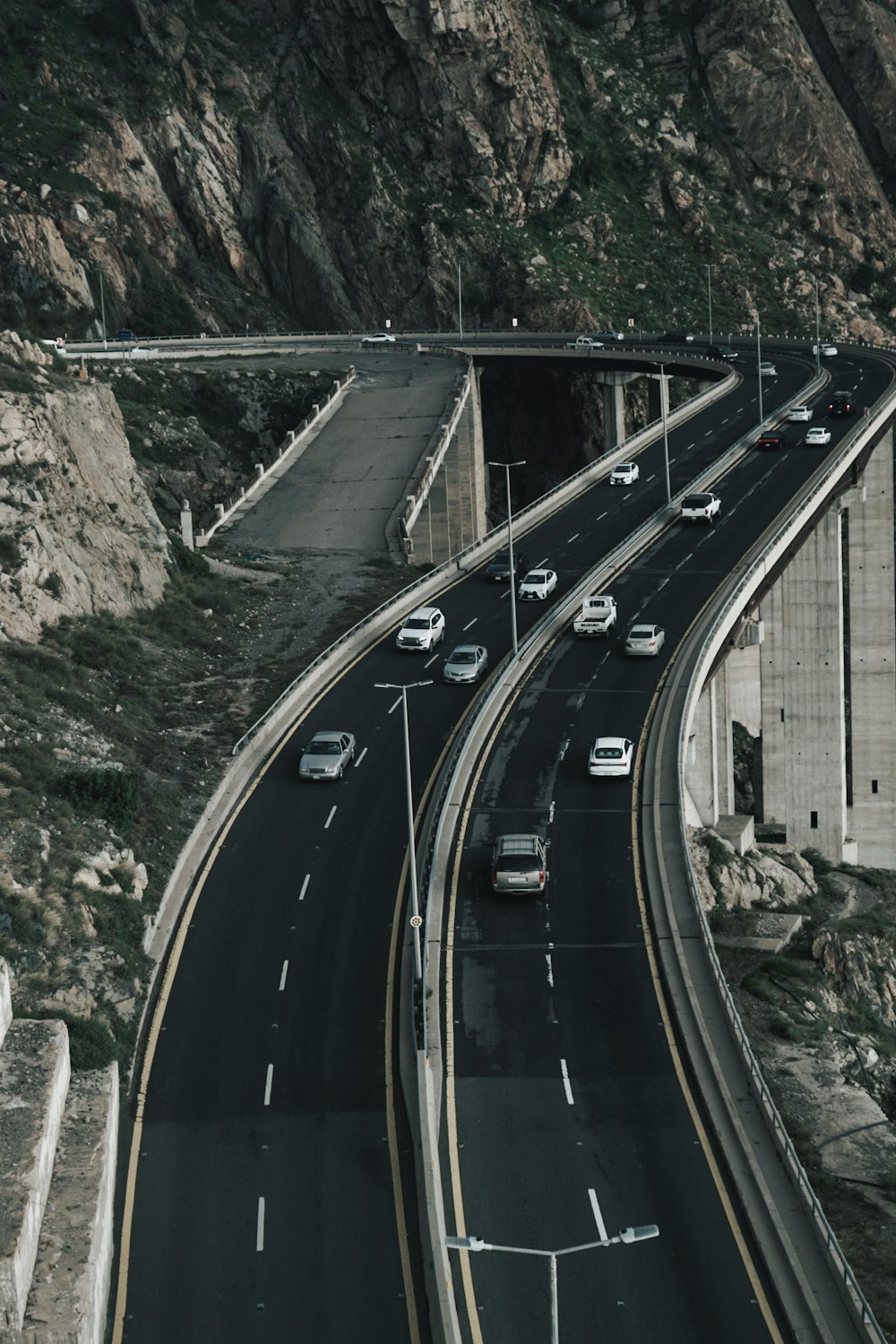 a highway with a bunch of cars on it