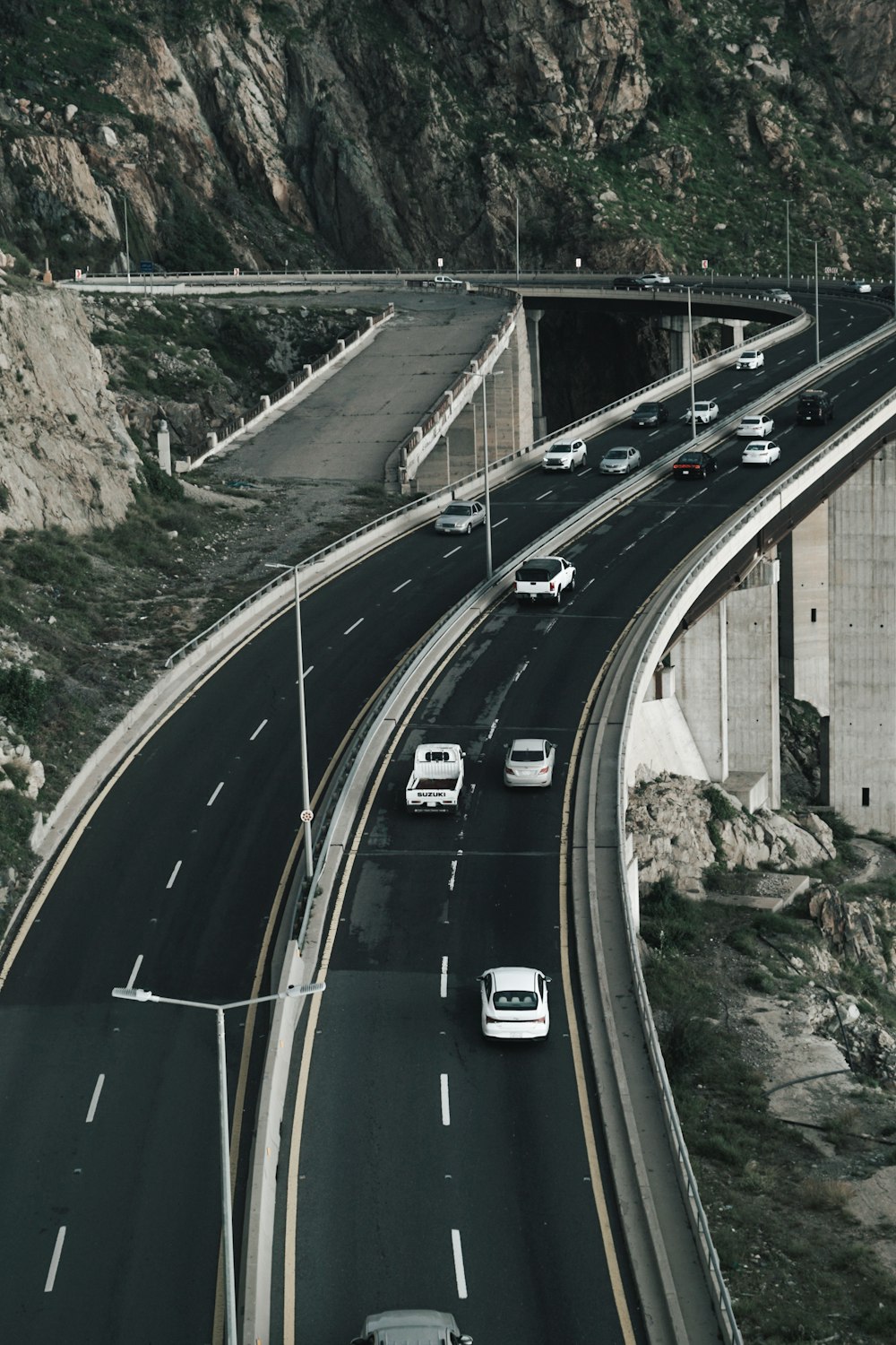 a highway with a bunch of cars on it