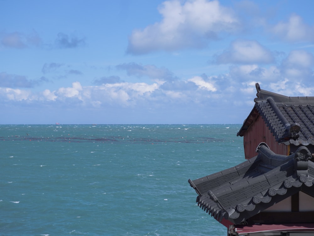 a view of a body of water from a roof