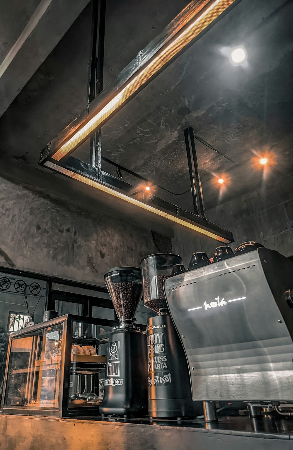 a coffee maker sitting on top of a counter