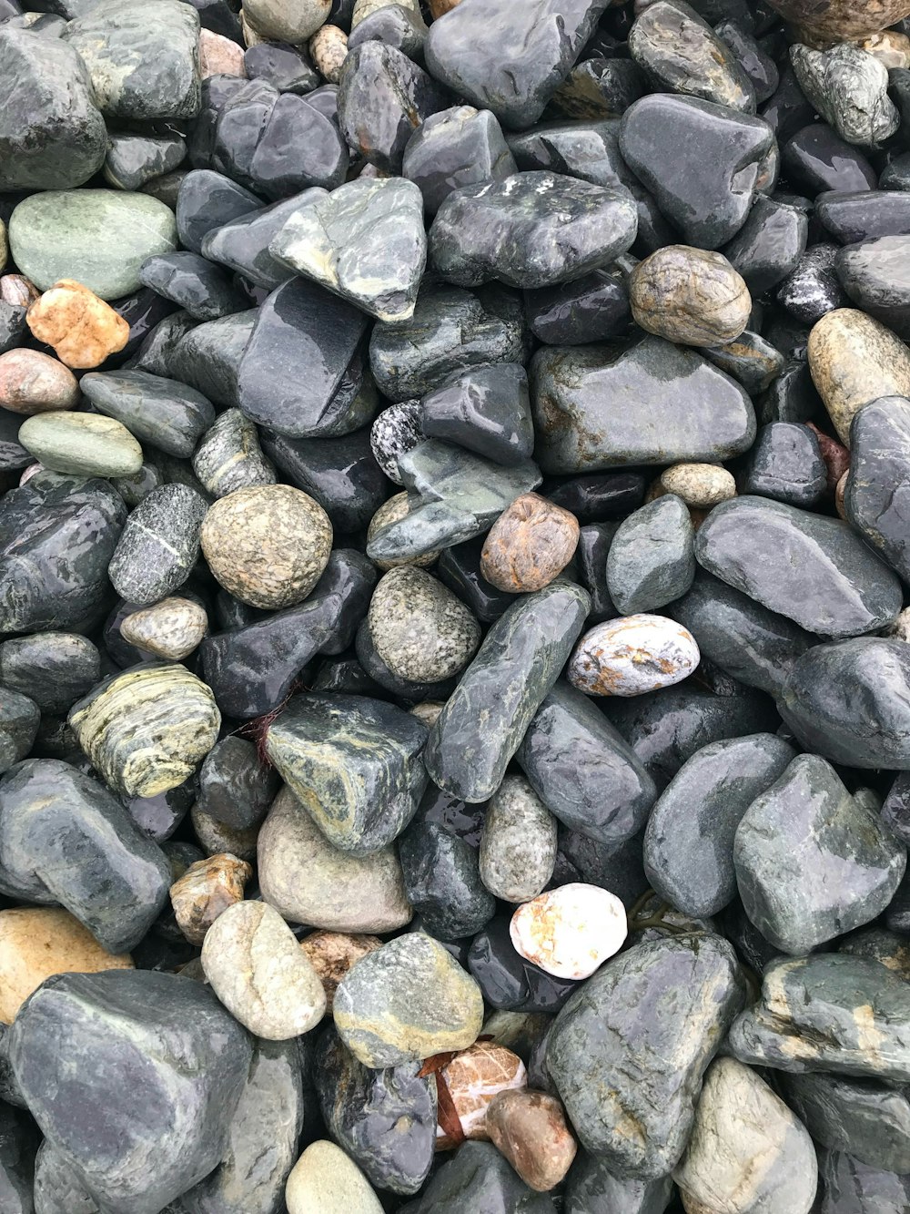 a pile of rocks sitting next to each other