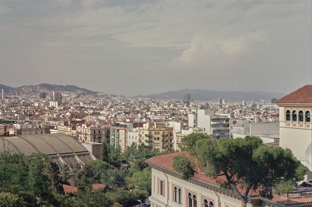 a view of a city from the top of a hill