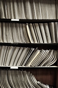 a book shelf filled with lots of books