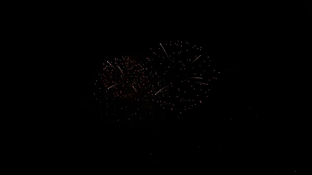 a fireworks is lit up in the dark sky