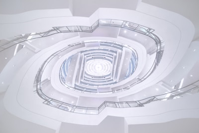 a very large white building with a very high ceiling