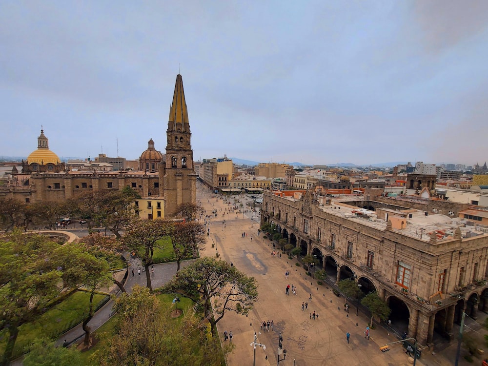 a view of a city from a high point of view