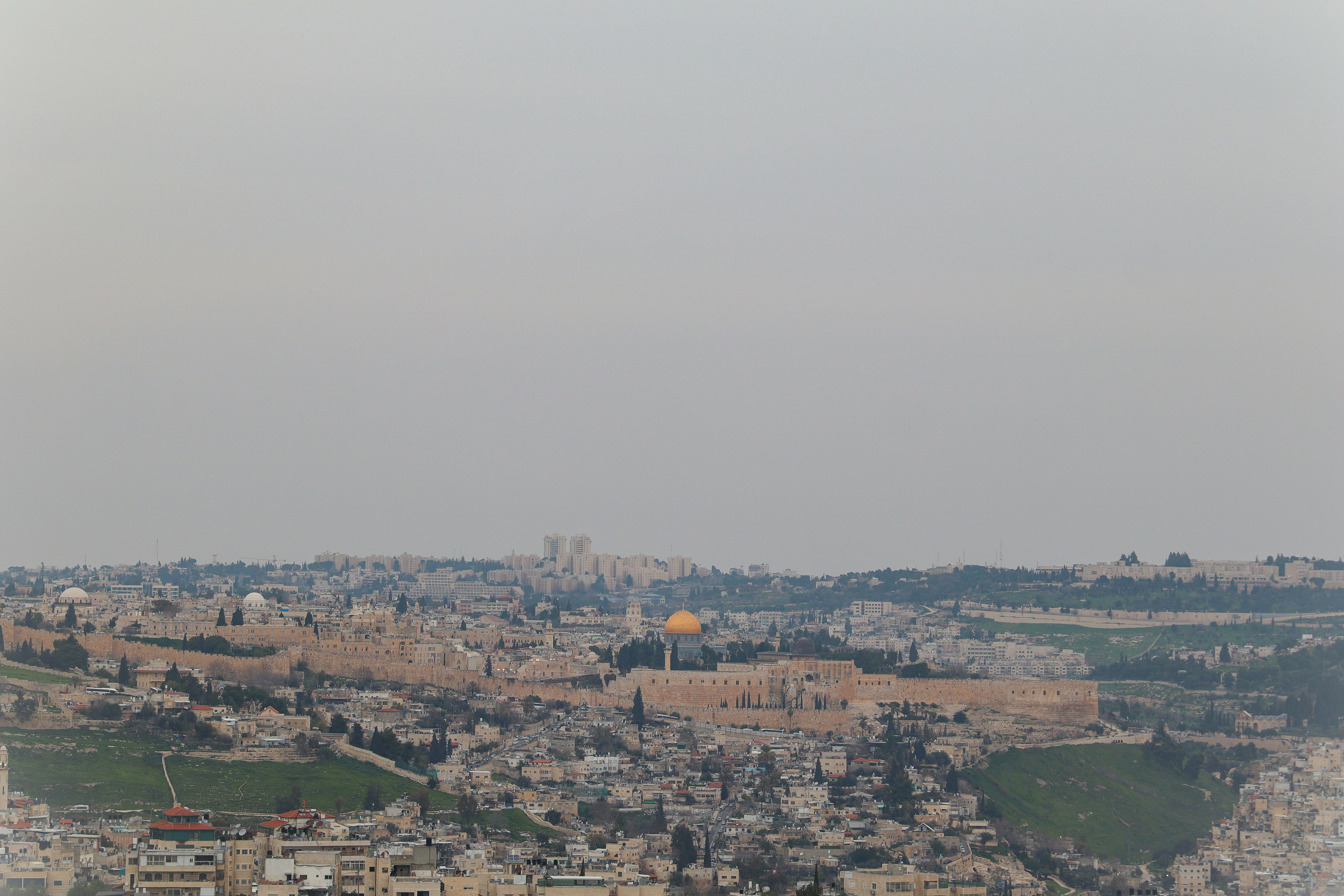 Jerusalem city view from hilltop
