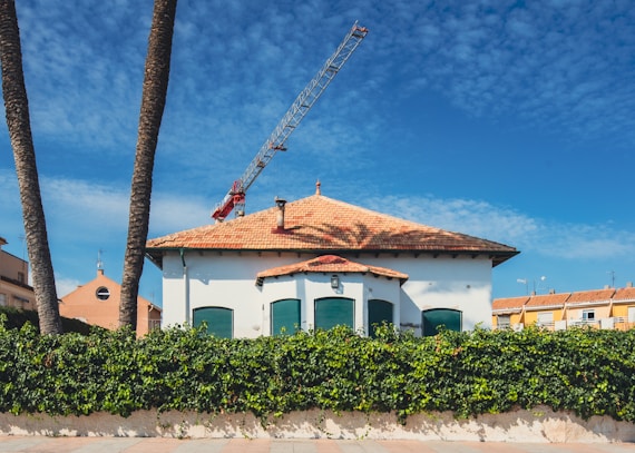 a building with a crane on top of it