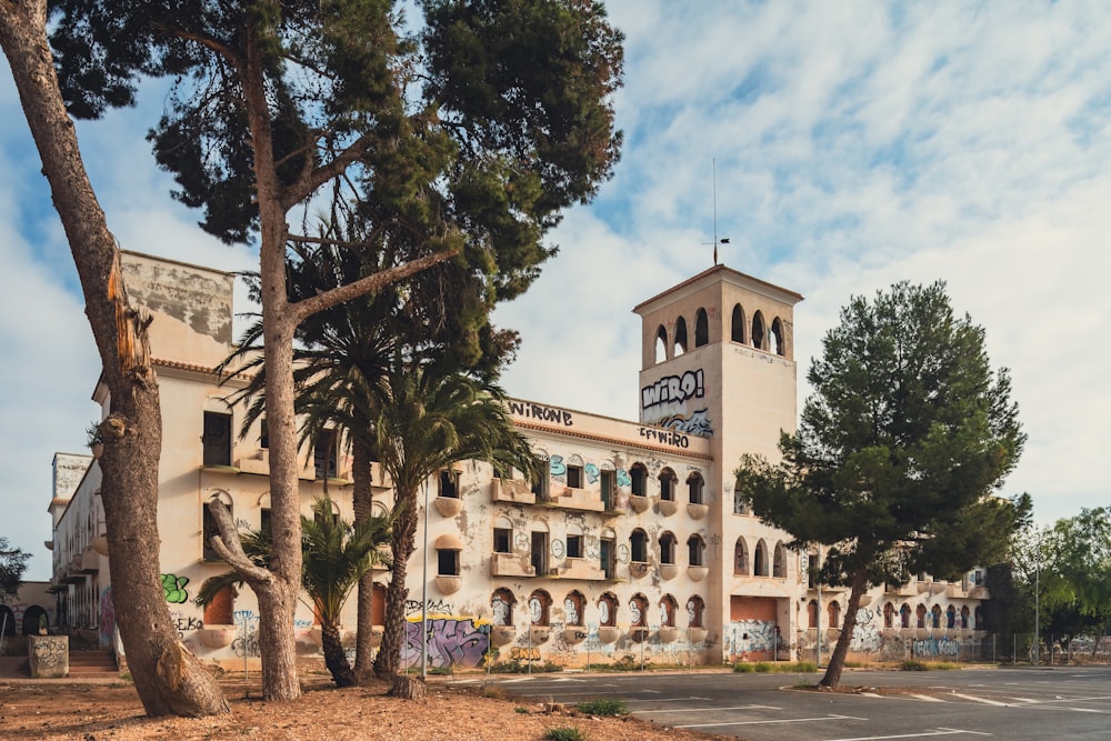 a large building with a clock tower on top of it