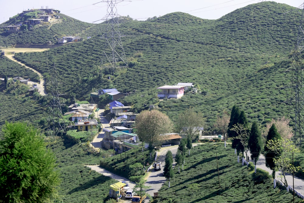 a small village nestled on the side of a mountain