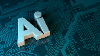 the letter a is placed on top of a circuit board