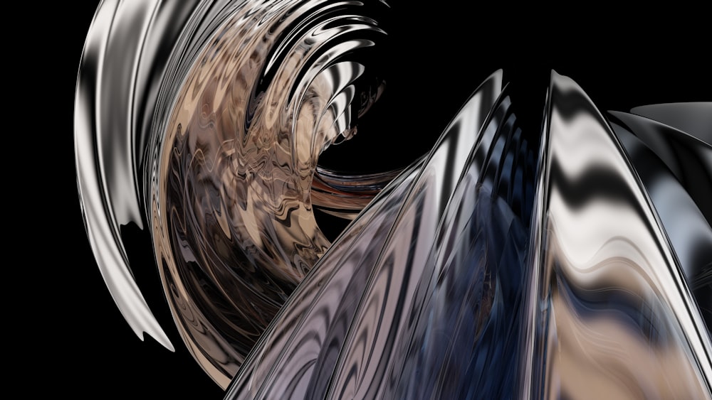 a computer generated image of a black and white swirl