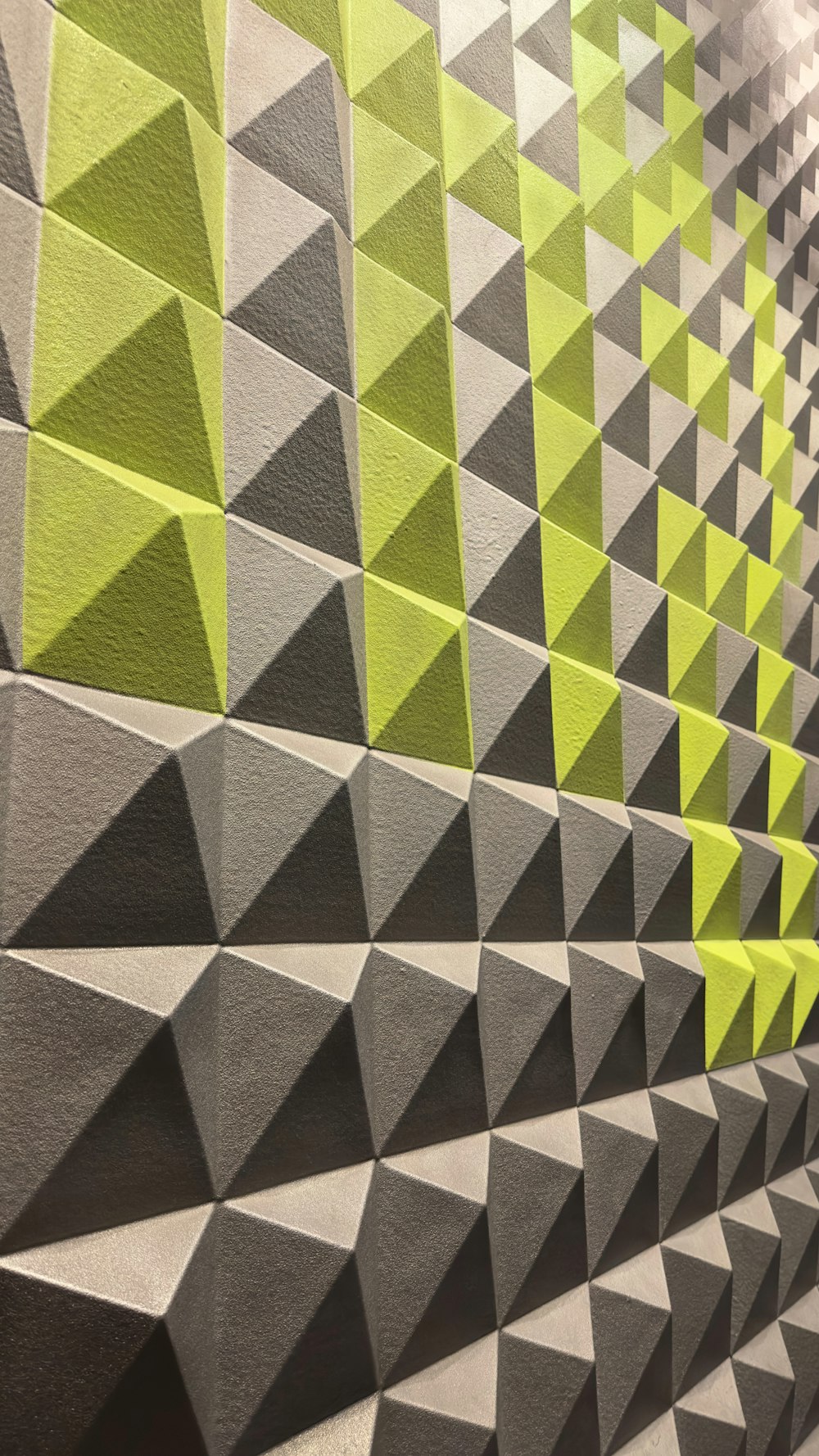 a wall that has a bunch of different shapes on it
