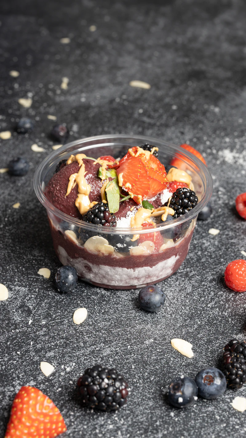 Bowl of fresh fruit and nuts