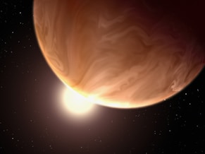 an artist's rendering of a planet with a star in the background