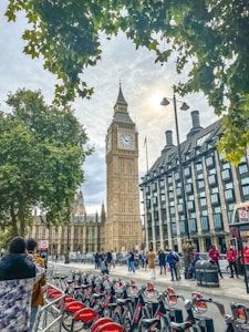 a large clock tower towering over a city