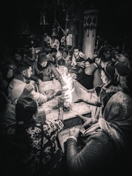a group of people performing a havan