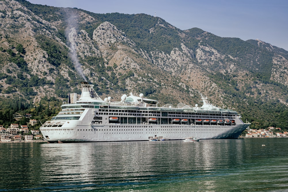 a large cruise ship in a body of water