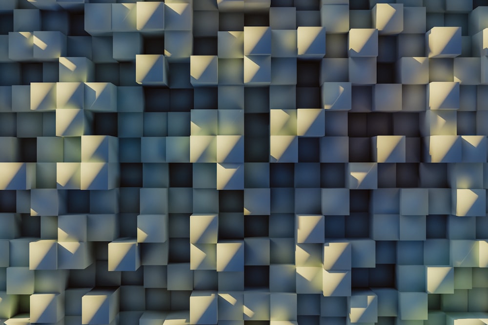 a blue and white pattern of squares and rectangles