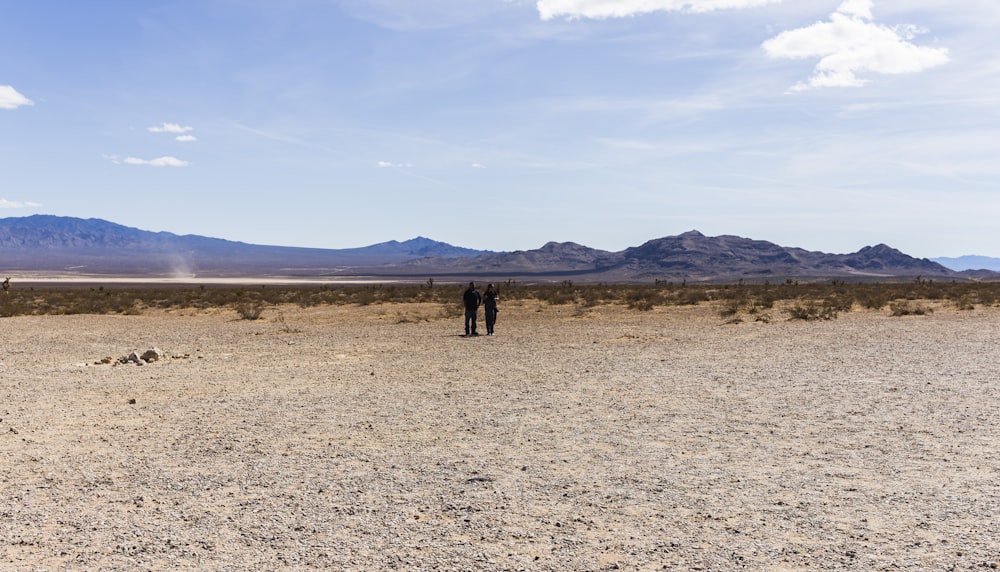 a person standing in the middle of a desert