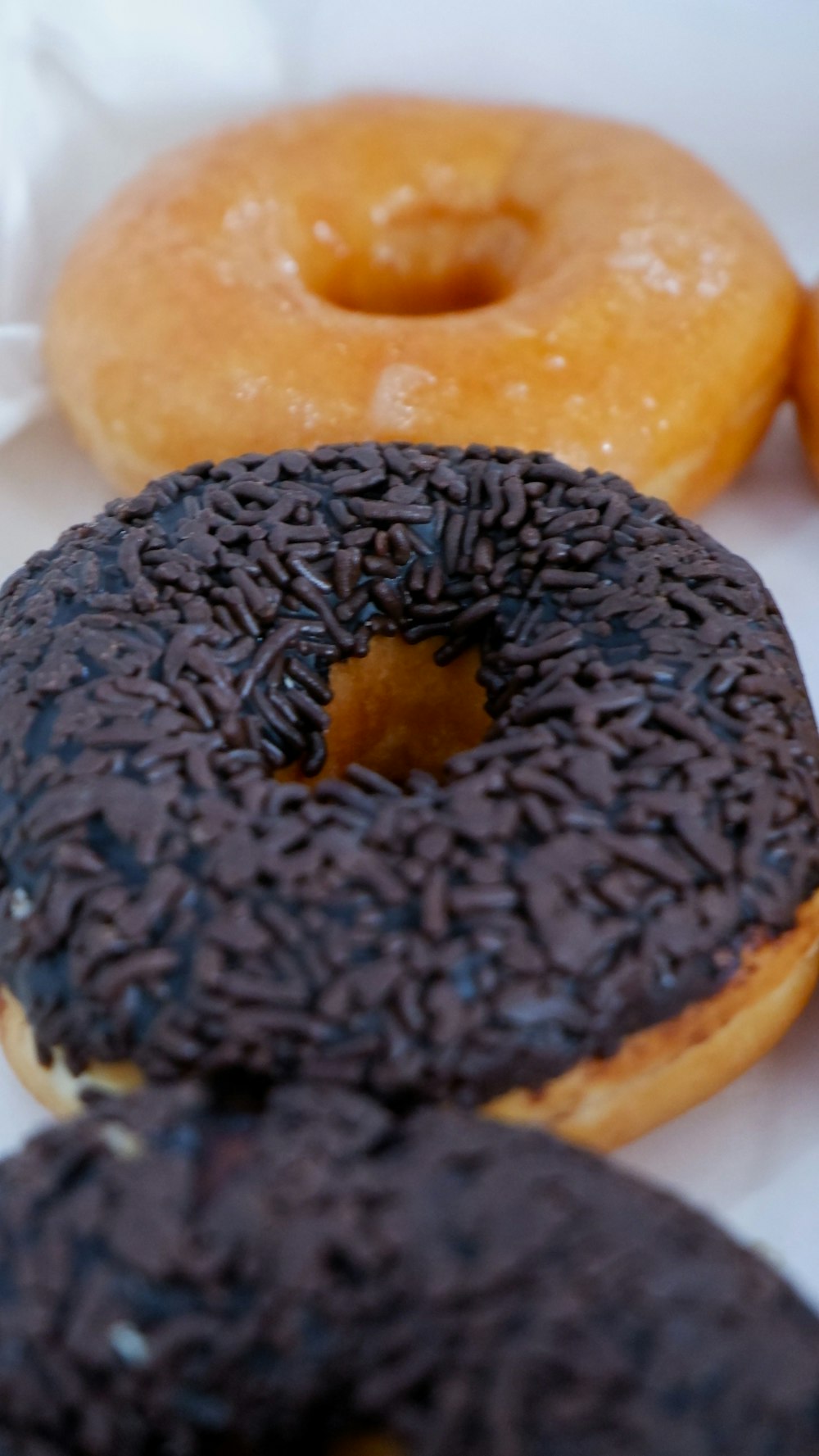 a couple of doughnuts that are on a table