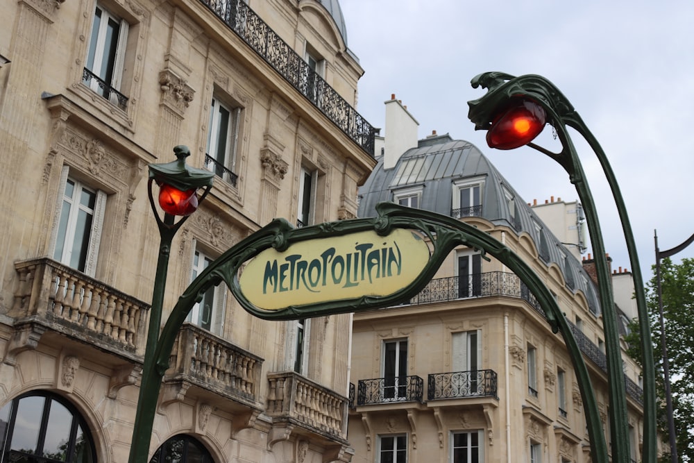 a street sign in front of a building